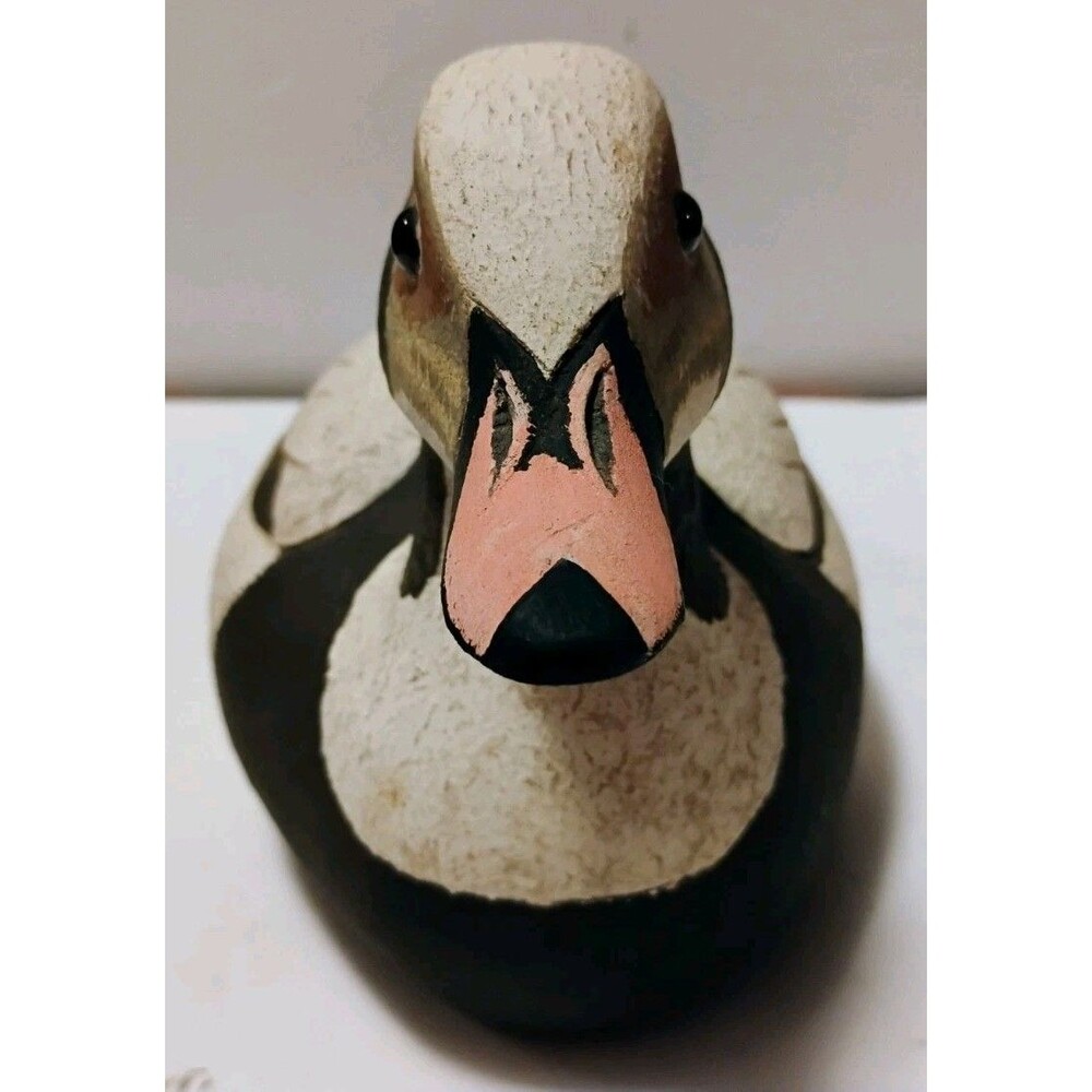 Vtg Hand Carved Wood Long-Tailed Duck Decoy Painted Oldsquaw Drake Monogrammed